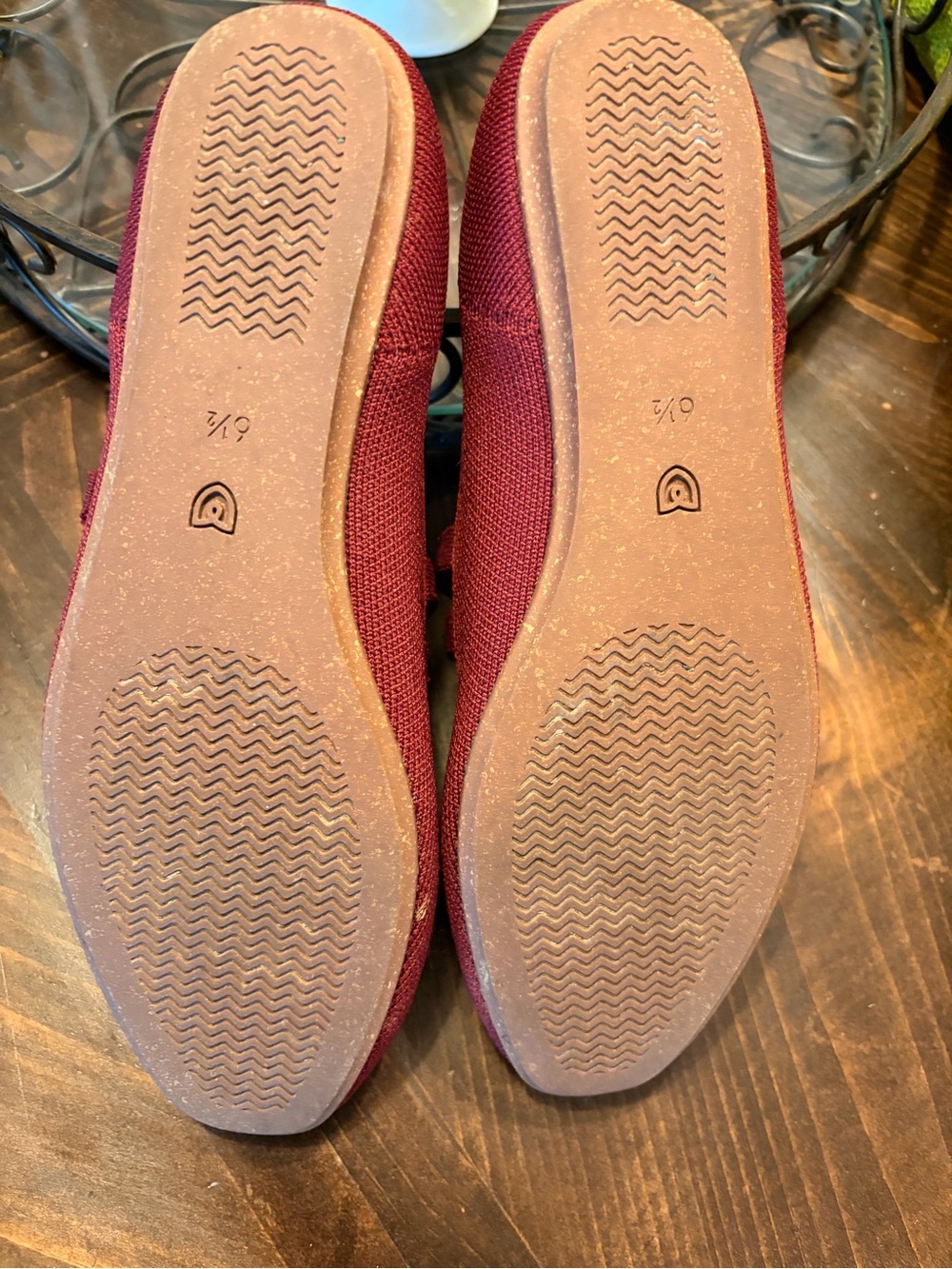 Rothy's Burgundy Mary Jane Flats with Double Straps - Picture 2 of 3